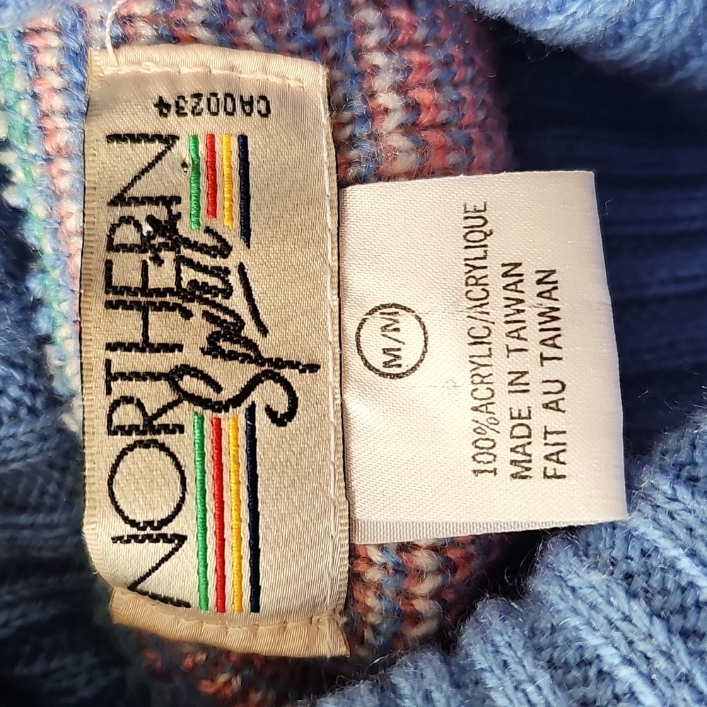 90s Cosby Grannycore Spring Vibrant Oversized Knit Turtleneck Sweater - Picture 8 of 12